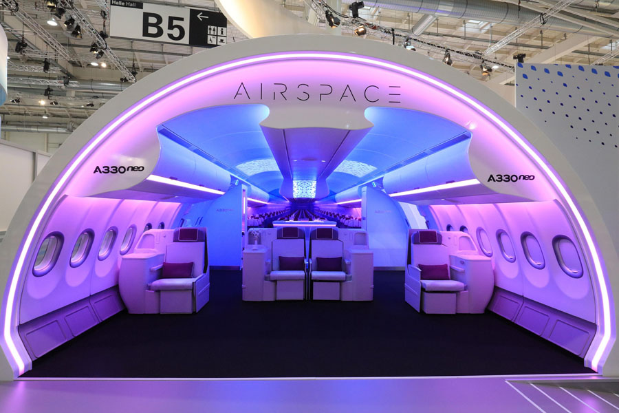 Airbus καμπίνα με άνεση του επιβάτη