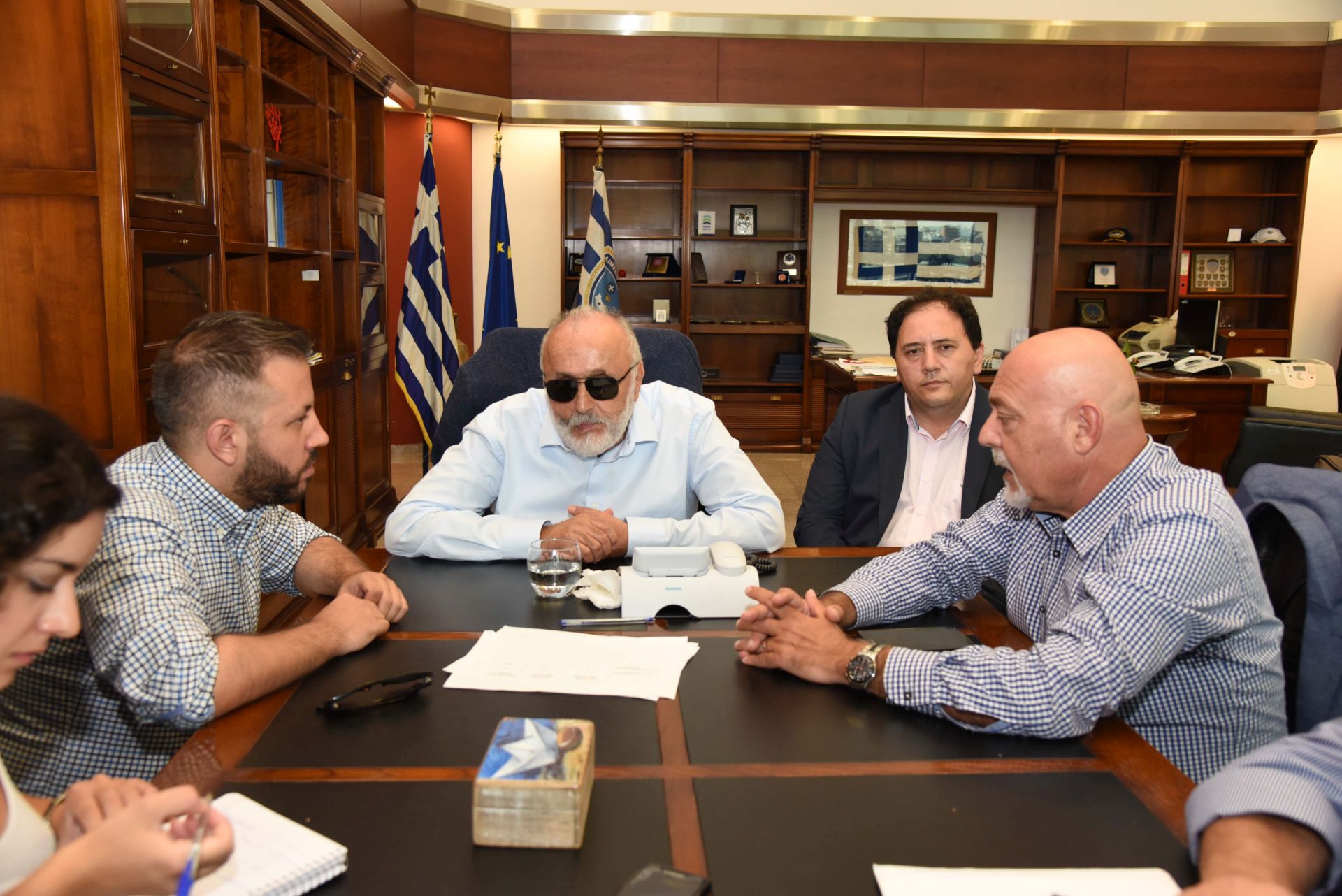 Συνάντηση με το βουλευτή ΣΥΡΙΖΑ Μαγνησίας Αλέξανδρο Μεϊκόπουλο και τον πρόεδρο του Οργανισμού Λιμένα Βόλου Θρασύβουλο Σταυριδόπουλο