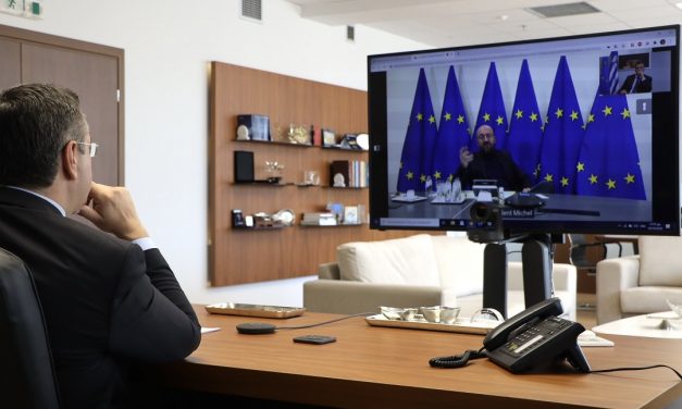 Τηλεδιάσκεψη του Προέδρου της Ευρωπαϊκής Επιτροπής των Περιφερειών, Περιφερειάρχη Κεντρικής Μακεδονίας, Απόστολου Τζιτζικώστα με τον Πρόεδρο του Ευρωπαϊκού Συμβουλίου Charles Michel