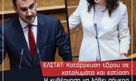 κατάρρευση του τζίρου στις επιχειρήσεις καταλυμάτων κατά 61,4% και στην εστίαση κατά 31,2% για το τρίτο τρίμηνο του 2020:Κοινή δήλωση  Αλ.Χαρίτση-Κ.Νοτοπούλου