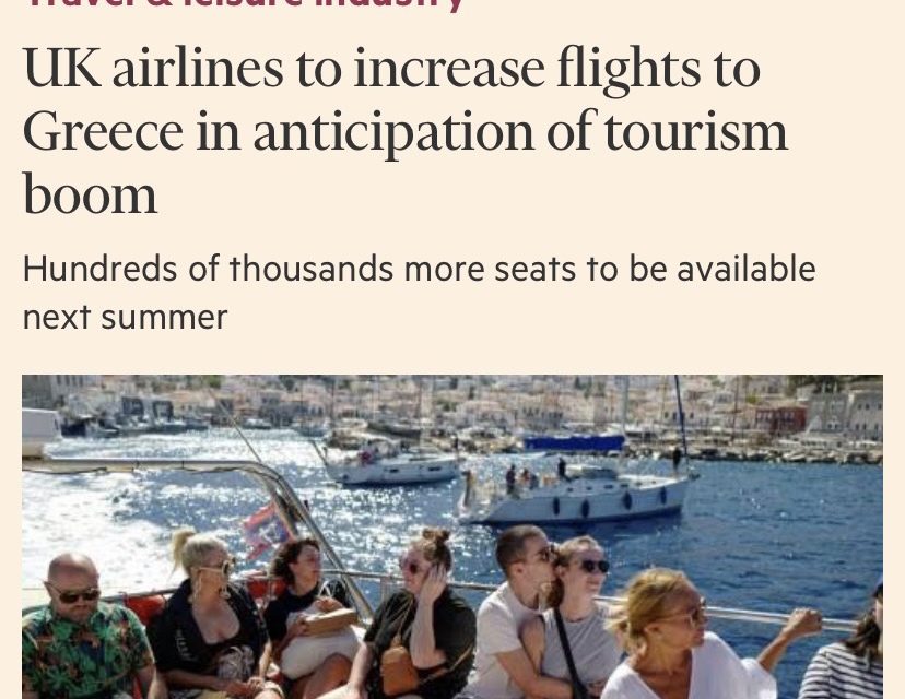 Κικίλιας στους Financial Times: Αύξηση 35% των επισκεπτών το 2022 από το Ηνωμένο Βασίλειο