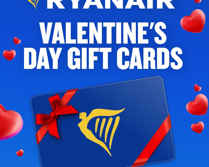 Ryanair: Δωροκάρτες για τον Βαλεντίνο από 25€