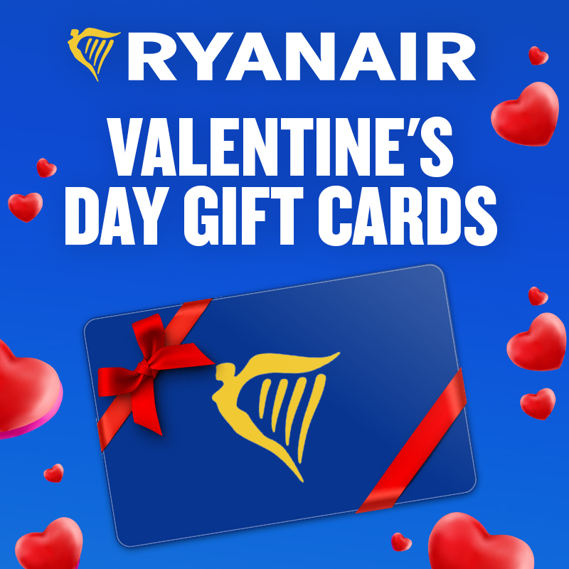 Ryanair: Δωροκάρτες για τον Βαλεντίνο από 25€