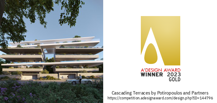 Χρυσό βραβείο A’ Design Award κατέκτησε η Potiropoulos+Partners για το έργο Cascading Terraces